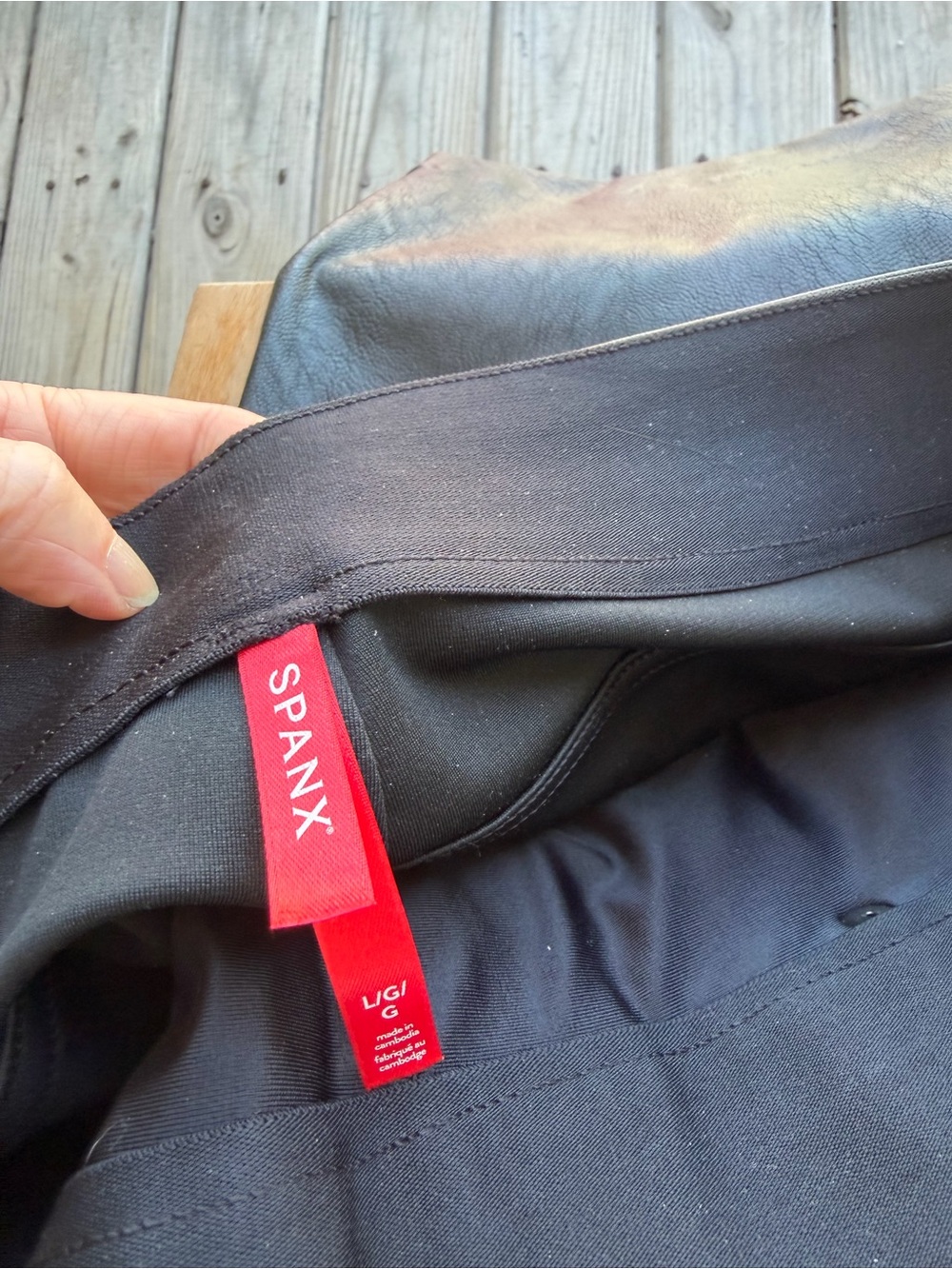 SPANX Black Faux Leather straight leg pants - Picture 2 of 4